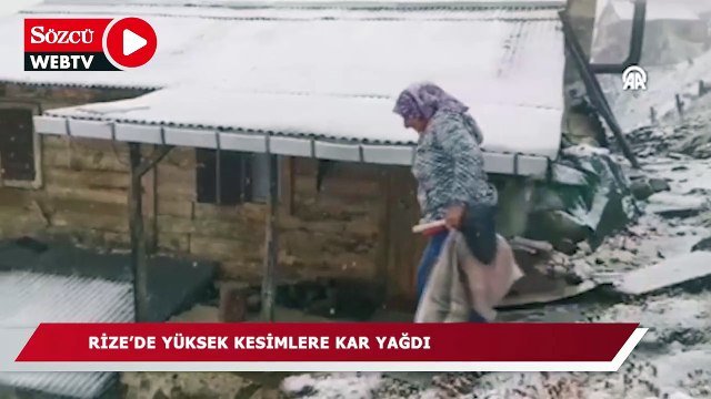 Rize'de yüksek kesimlere kar yağdı