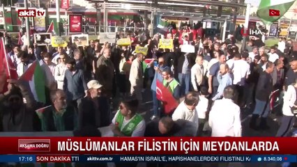 Müslümanlar Filistin için meydanlarda