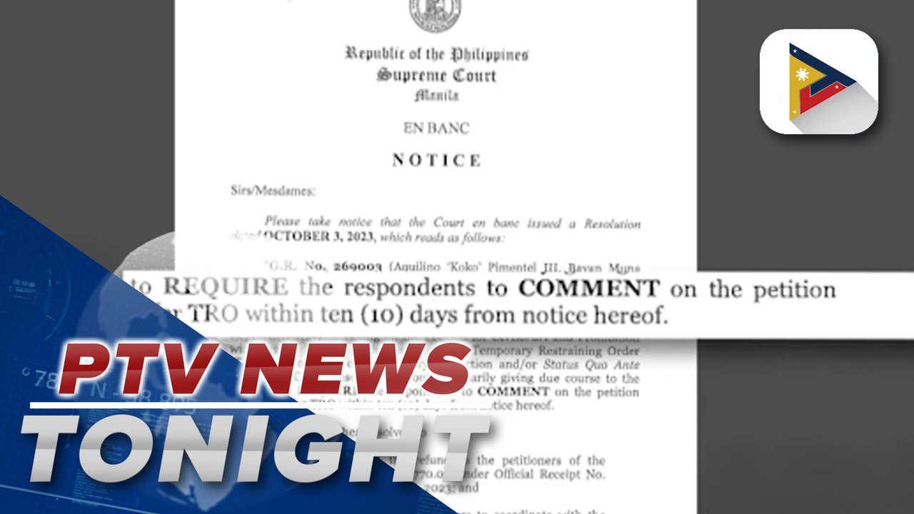 SC asks Senate, lower house, DOF, ES Bersamin to comment on petition filed by Sen. Pimentel, Bayan Muna vs MIF