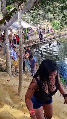 Rope Swing Into The Lagoon