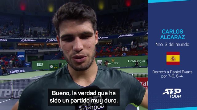 Alcaraz, tras la victoria ante Evans: Ha sido uno de los partidos más duros que he jugado este año