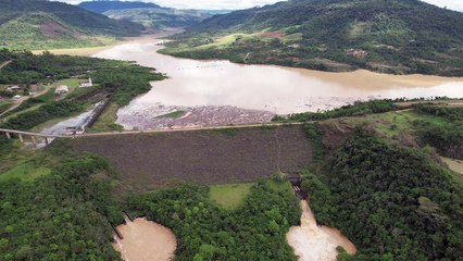Imagens de drone mostram barragem de José Boiteux do alto