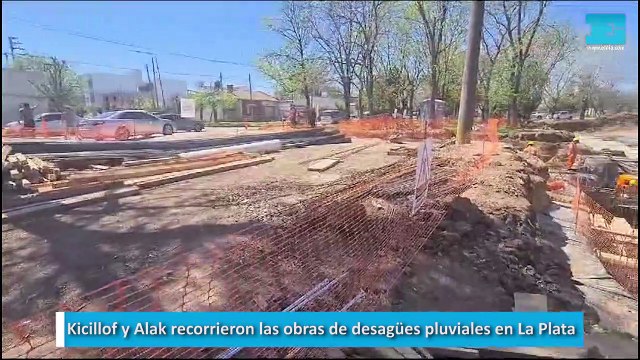 Kicillof y Alak recorrieron las obras de desagües pluviales en La Plata