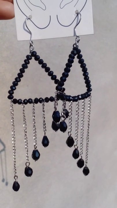 diy Black earrings-- _diy _youtubeshorts _shortsvideo _shorts _earrings _handmade _treanding(720P_60FPS)