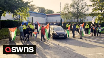 *NEW VIDEO* Pro-Palestinian protesters target Leicester drone factory they accuse of supplying weapons to Israel