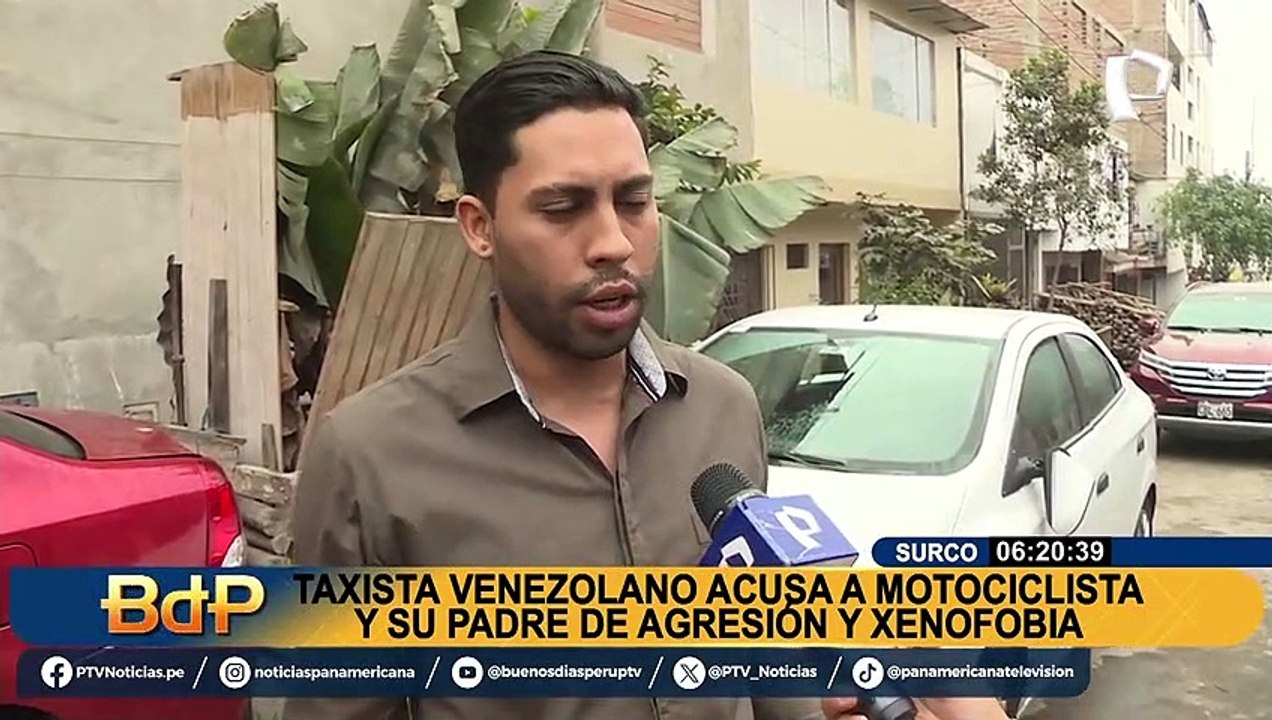 Taxista extranjero denuncia a motociclista y a su padre en Surco: los acusa de agresión y xenofobia