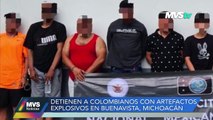 DETIENEN A COLOMBIANOS CON ARTEFACTOS EXPLOSIVOS EN BUENAVISTA, MICHOACÁN