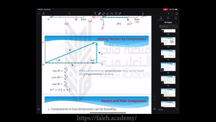 الفصل الثالث - المتجهات Vectors  الدرس الثاني