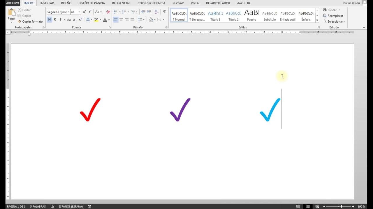 Cómo INSERTAR el CHECK o Símbolo de la PALOMITA en WORD - Vídeo Dailymotion