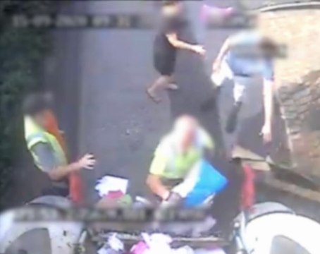 Shocking video shows recycling workers confronted for refusing to take extra waste