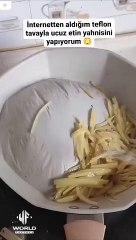 İnternet üzerinden aldığı granit tavayı ocağa koyunca hayatının şokunu yaşadı