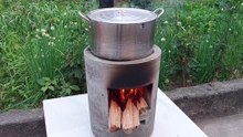 Tungku kayu bakar tanpa asap dari ember plastik bekas