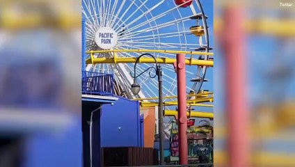 Man claiming to be a suicide bomber climbs Ferris wheel on Santa Monica pier - sparking evacuation: Terrified people are left trapped on ride amid heightened tensions after Israel terror