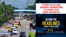 LTFRB to allow jeepney operators to print out fare matrices