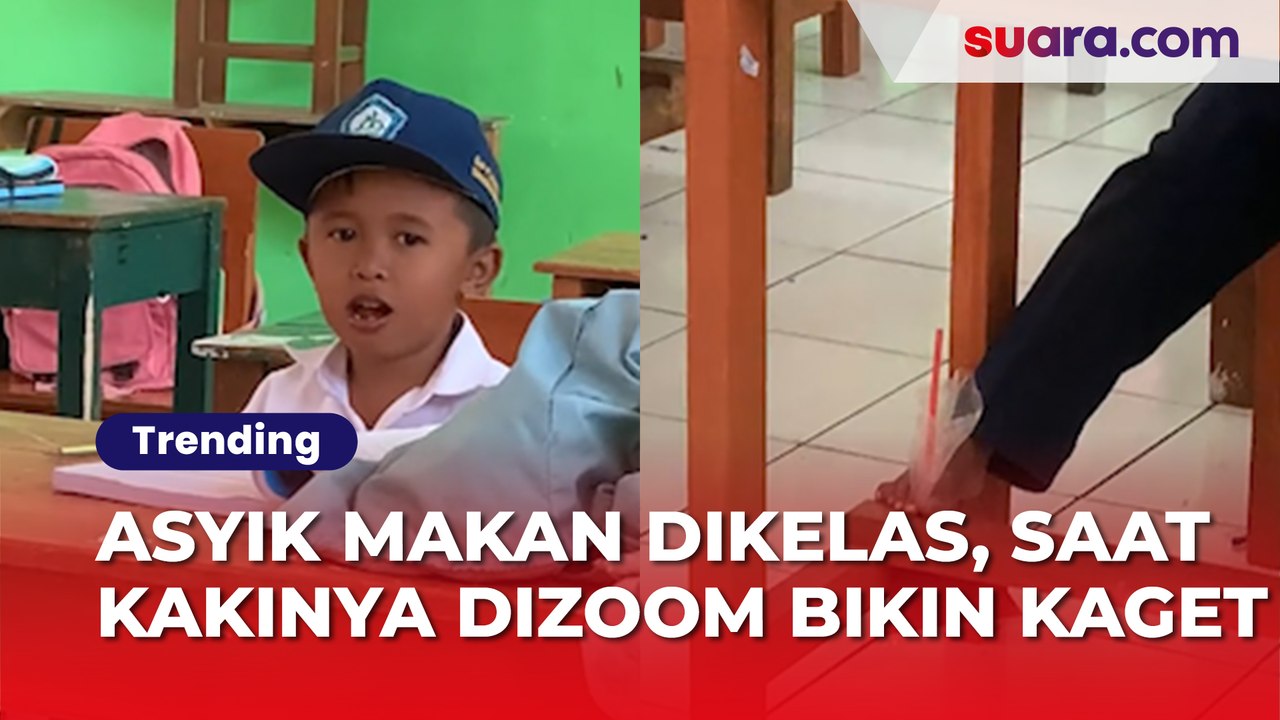 Bocah Asyik Makan Di Kelas, Saat Kakinya Dizoom Malah Bikin Kaget ...