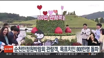 순천만국제정원박람회 관람객, 목표치인 800만명 돌파