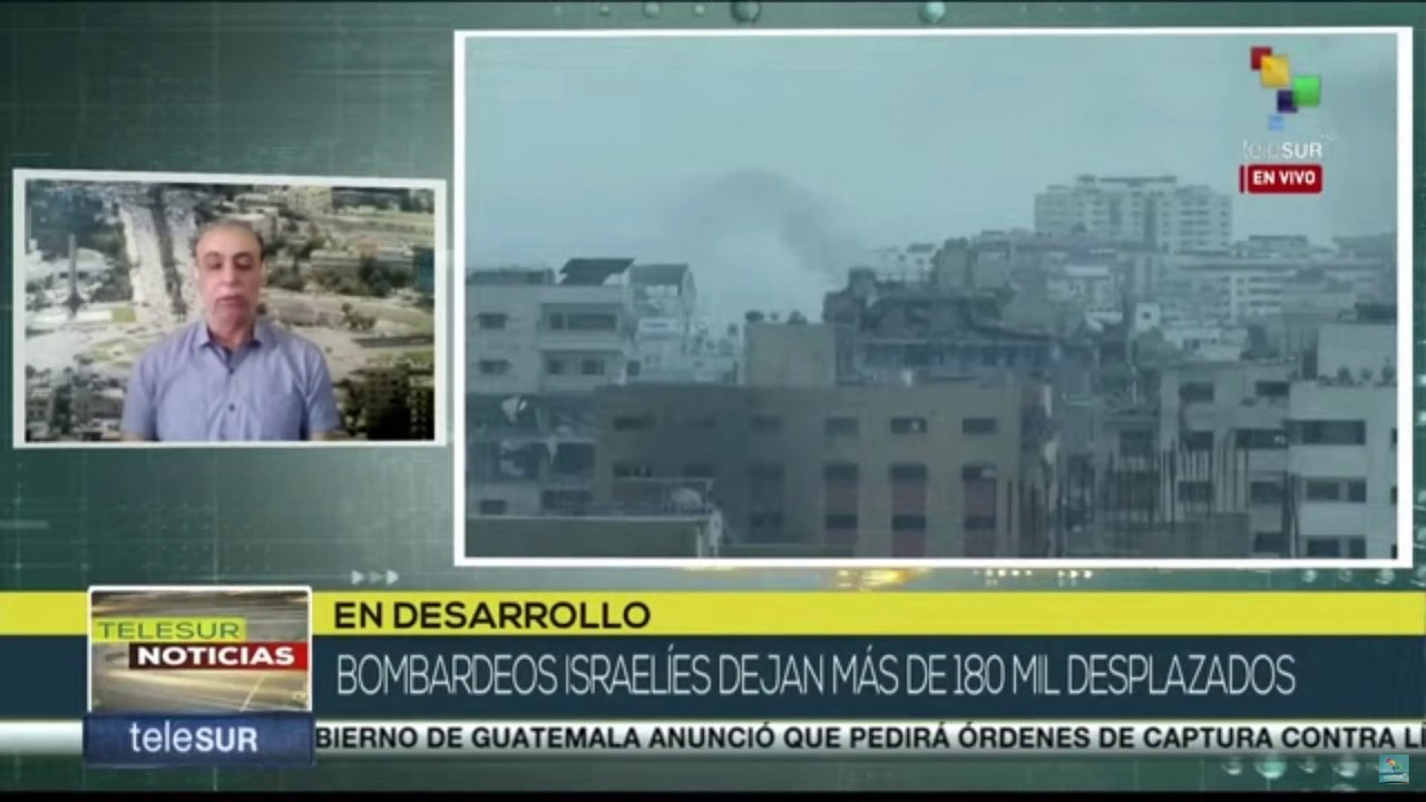 Bombardeos israelíes dejan más de 180 mil desplazados en Palestina