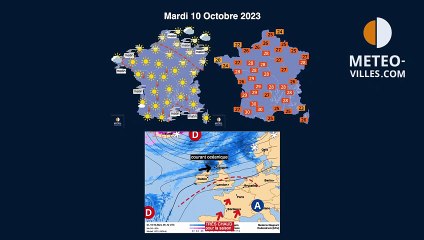 prévisons météo villes du mardi 10 octobre 2023