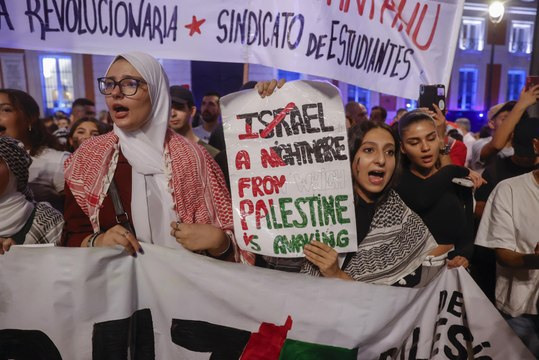 Palestinos se manifiestan en Madrid: Israel es el niño favorito de Estados Unidos