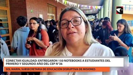 Conectar igualdad entregaron 150 notebooks a estudiantes del primero y segundo año del cep n°36