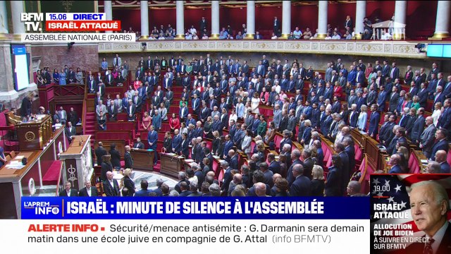 Israël : les députés observent une minute de silence à l’Assemblée nationale