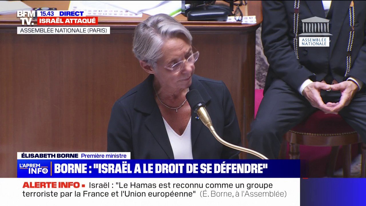 Israël: Élisabeth Borne juge "choquant et désolant d'entendre des voix dissonantes jusque sur les bancs" de l'Assemblée nationale