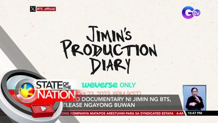 First solo documentary ni JIMIN ng BTS, ire-release ngayong buwan | SONA