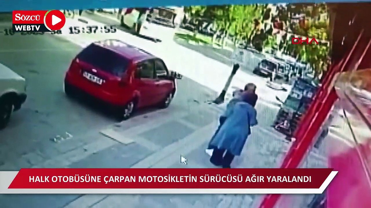 Motosiklet halk otobüsüne çarptı! 24 yaşındaki motosiklet sürücüsü ağır yaralandı
