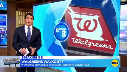 下载视频: Walgreens pharmacy employees plan walkout this week l GMA