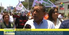 En Perú prosiguen movilizaciones en exigencia de beneficios laborales