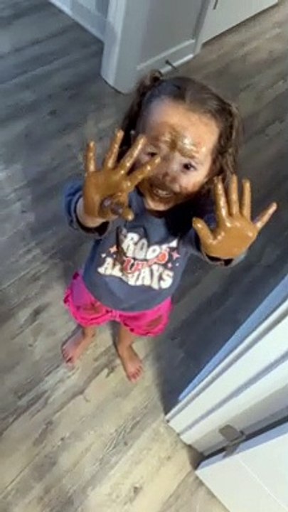 Mini Makeup Artist Makes A Mess