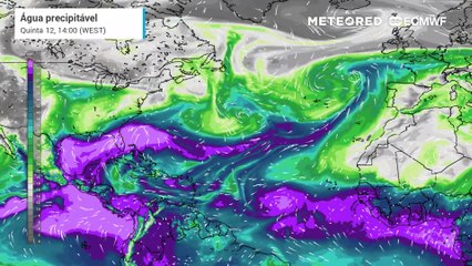 Rio atmosférico pode vir a intensificar a chuva em Portugal dentro de poucos dias
