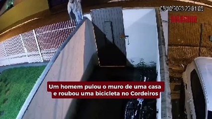 Ladrão pula muro e rouba bike no Cordeiros