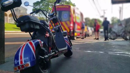 Adolescente de 13 anos fica ferido ao cair de moto elétrica na Rua General Osório