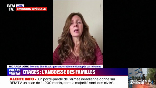 Nous avons désormais plus d'informations confirmant que Shani est en vie : La mère de Shani Louk, germano-israélienne kidnappée par le Hamas, demande des actions rapides du gouvernement allemand