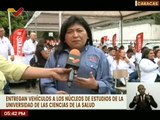 24 nuevos vehículos fueron entregados a la Universidad Ciencia de la Salud Hugo Chávez