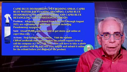Capri Pet Deodorizing Sprays and Shampoos Have Bacterial Contamination
