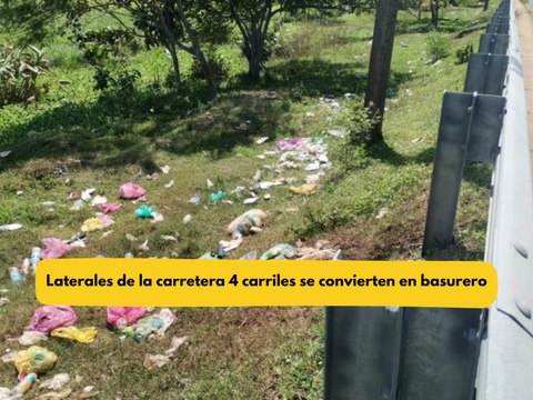 Laterales de la carretera 4 carriles se convierten en basurero