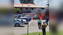 FIRE DESTROYS 4 VEHICLES IN UWI CAR PARK