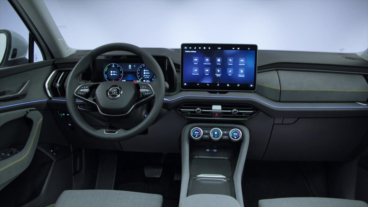 Der neue Škoda Kodiaq - Interieur - Gangwahlhebel an der Lenksäule