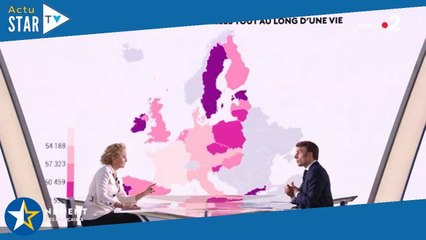 Emmanuel Macron sur France 2 : agacée, Caroline Roux met un stop au président qui ne lui laisse pas