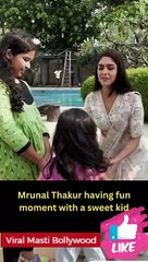 Mrunal Thakur having fun moment with a sweet kid