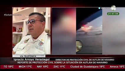 Reporte sobre la situación en Autlán de Navarro por la llegada del huracán "Lidia"