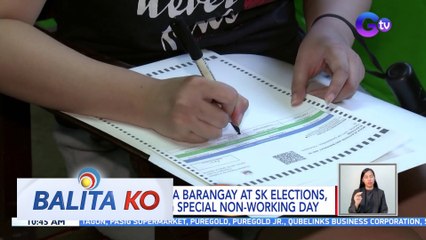 October 30 na Barangay at SK Elections, idineklarang Special Non-Working Day | BK