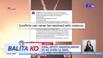 Ilang international artists, nakikidalamhati sa mga apektado ng giyera sa Israel | BK