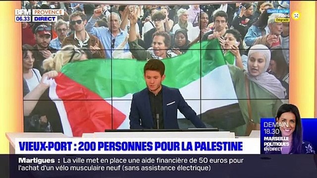 Attaque du Hamas - Malgré l' interdiction de la Préfecture, plusieurs dizaines de personnes se sont rassemblées hier à Marseille et ont scandé : Israël assassin. Macron complice. Nous sommes tous des palestiniens