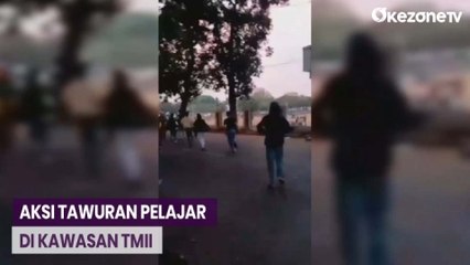 Detik-Detik Aksi Tawuran Dua Kelompok Pelajar Pecah di Kawasan TMII