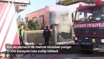 Metruk binadaki yangın, D-100 Karayolu'nda trafiği kilitledi