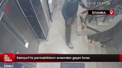 Esenyurt'ta parmaklıkların arasından geçen hırsız