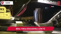 Bina yıkım esnasında çöktü, operatör ölümden döndü... O anlar kamerada